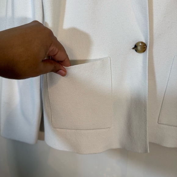 SUMMERSALT The Ribbed Sweater Blazer in White Sand | Size Small - Picture 6 of 16